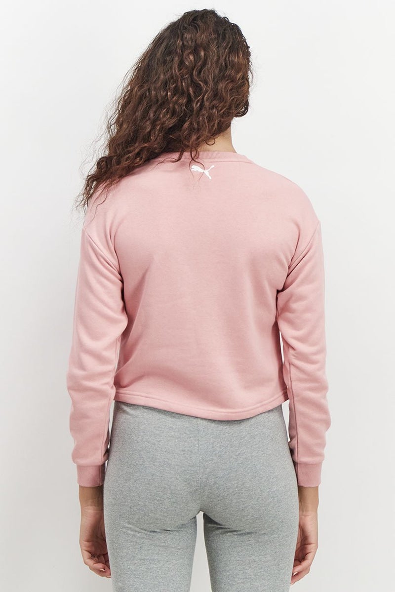 PUMA سويت شيرت ساتان بقلنسوة للنساء، لون وردي زفاف - Image 3