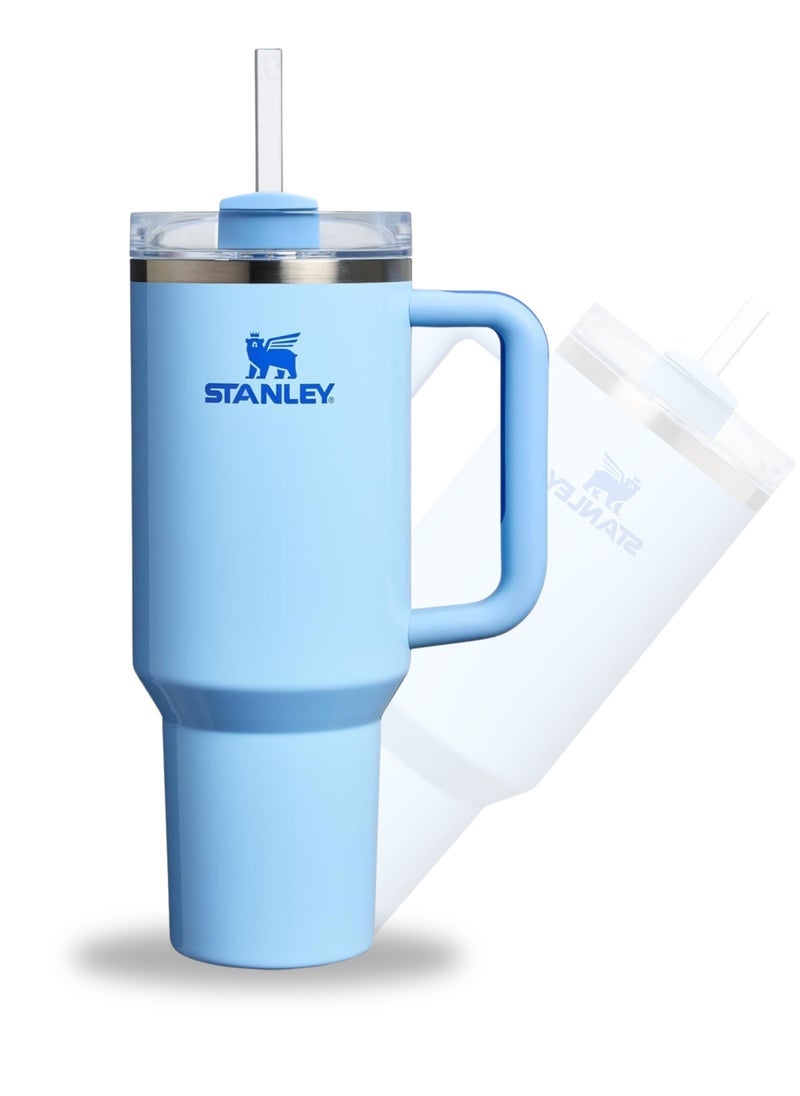 Stanley Quencher H2.0 FlowState Tumbler with Handle and Straw – 40 oz Stainless Steel Vacuum Insulated Cup, BPA-Free, 3-Position Lid, Cup Holder Friendly, for Water, Coffee, Smoothies & More –  (32x15x10cm) - Image 1
