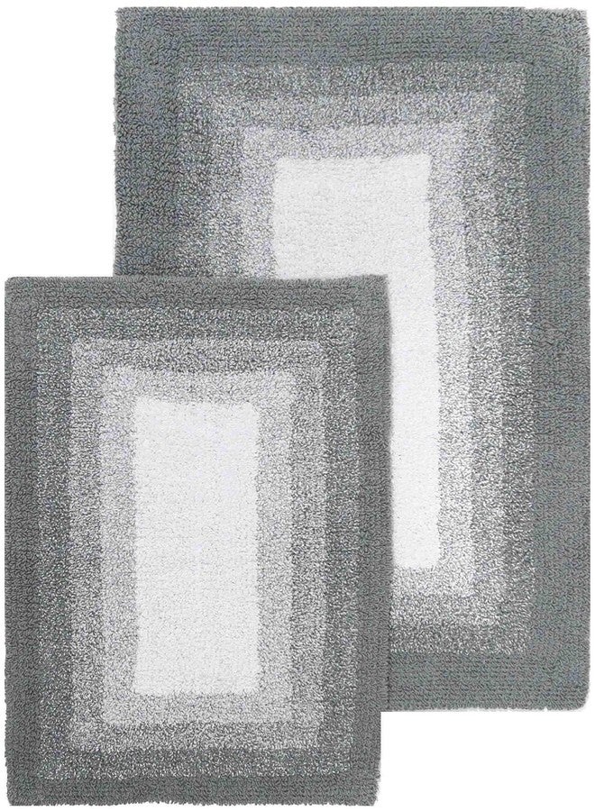 Chesapeake Whitney Ombre Reversible 2Pc. Hi Rise Grey Bath Rug Set 18651 (21"x34" & 17"x24") - Image 1