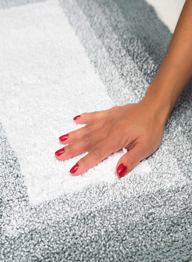 Chesapeake Whitney Ombre Reversible 2Pc. Hi Rise Grey Bath Rug Set 18651 (21"x34" & 17"x24") - Image 4