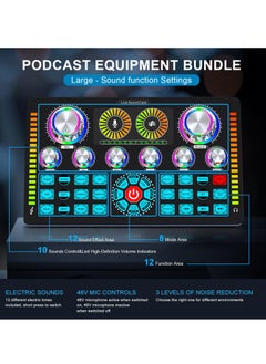 XiuWoo Podcast Equipment Bundle with Ring Light and Phone Holder ,Audio Interface and XLR Condenser Microphone, Studio Equipment with 48V Phantom Power, Bluetooth for Podcast, Streaming, Voice Over, Singing,  - Image 3