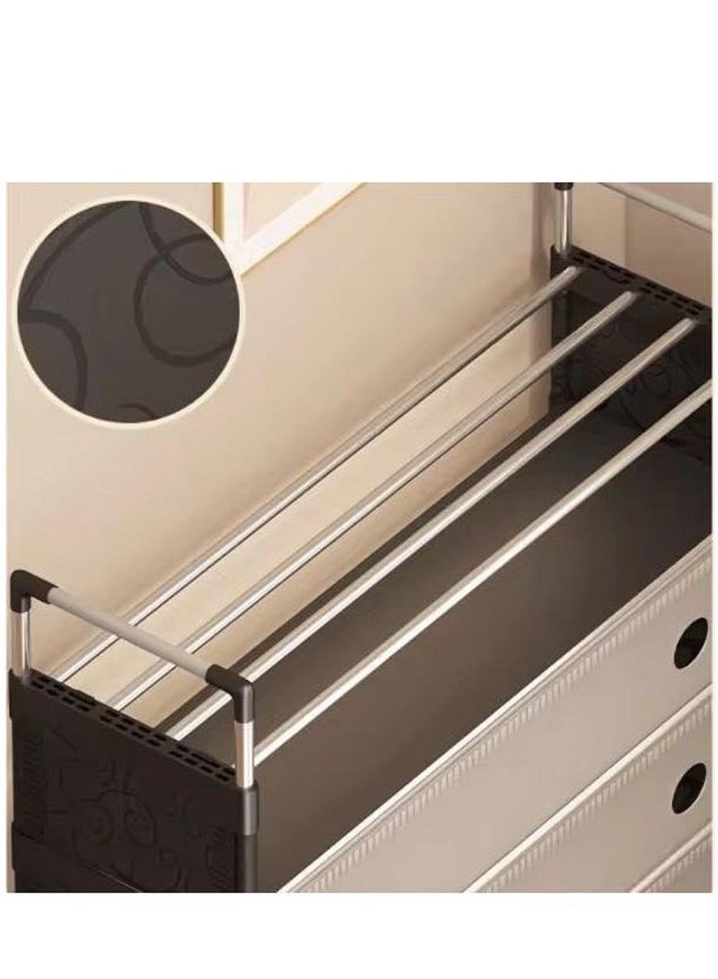 4-Tier Coat and Shoe Rack Multi-Functional Hall Organizer with 8 Hooks. - Image 4