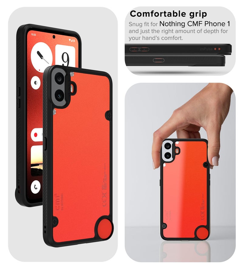 KAPAVER Impulse Series Back Cover Case for CMF Phone 1 by Nothing (TPU+PC) (Black) - Image 4