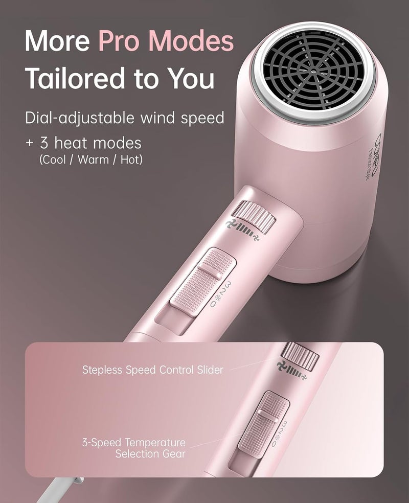 CONFU Hair Dryer with Diffuser, Hair Dryers for Women, Blow Dryers for Men, Hairdryer with Diffuser Attachment, Portable Lightweight Fast Drying Negative Ion Hairdryer for Home - Image 5