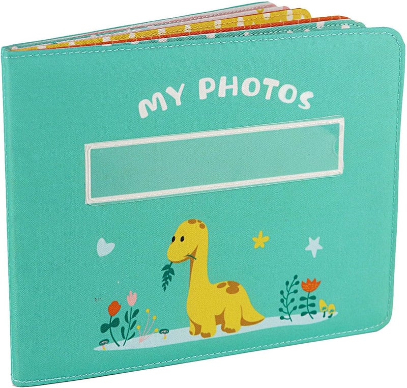 FANNA Babys My First Photo Album of Dinosaur Theme Soft Cloth Photo Album with Color Pages for 10 Pictures 4x6 inch - Image 1