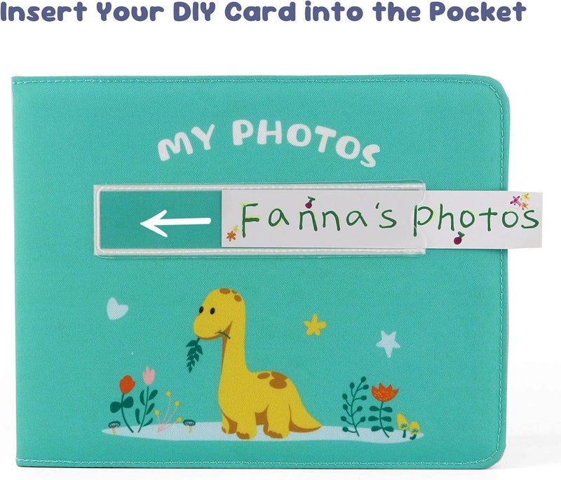 FANNA Babys My First Photo Album of Dinosaur Theme Soft Cloth Photo Album with Color Pages for 10 Pictures 4x6 inch - Image 3