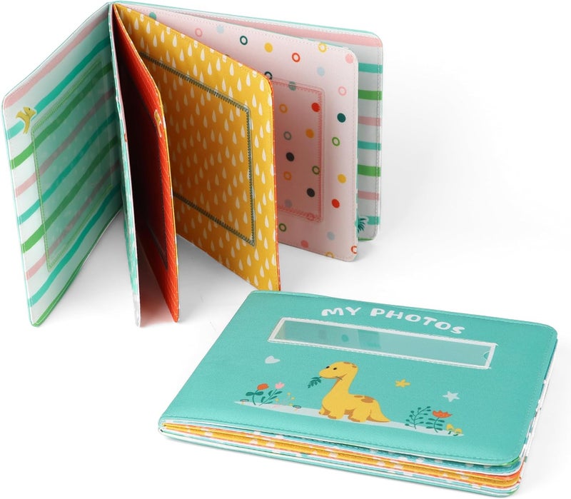 FANNA Babys My First Photo Album of Dinosaur Theme Soft Cloth Photo Album with Color Pages for 10 Pictures 4x6 inch - Image 5