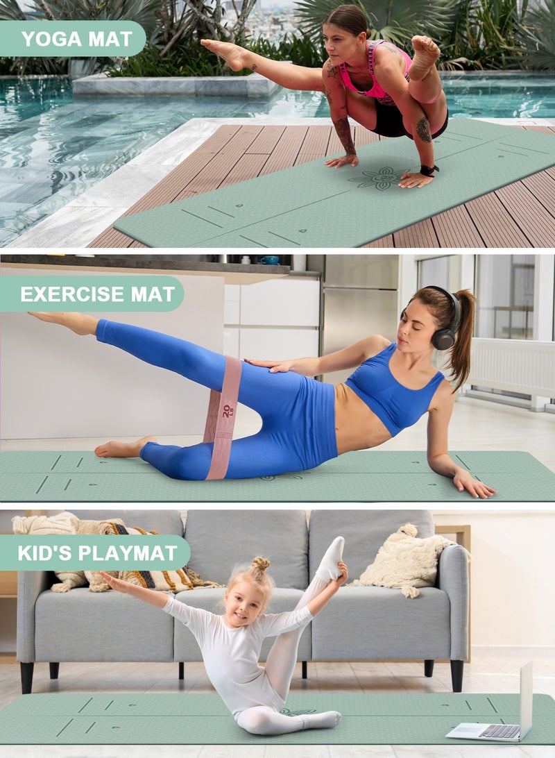 URbazaar Yoga Mat for Women and Men, Extra Long and Wide Exercise Mat(72"x24"), Includes a cooling towel, Pilates, Fitness, Barefoot Workouts, Home Gym Studio - Image 4