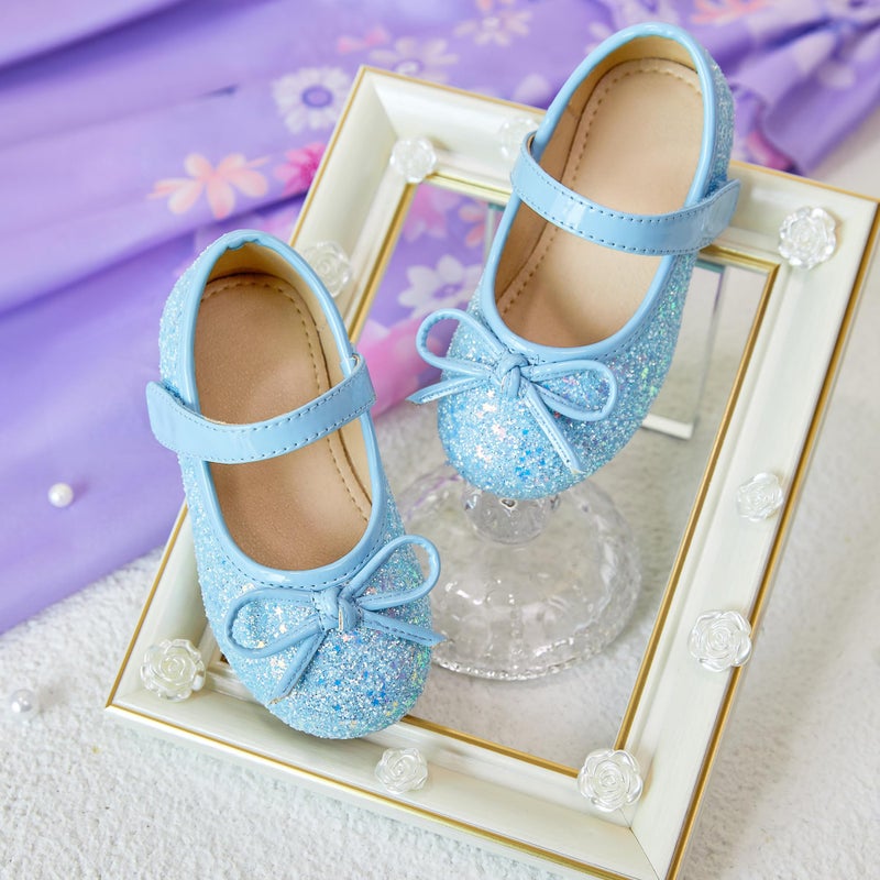 Otter MOMO Toddler/Little Girls Mary Jane Ballerina Flats Shoes Slip-on School Party Blue Dress Shoes Size 5 - Image 4