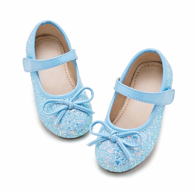 Otter MOMO Toddler/Little Girls Mary Jane Ballerina Flats Shoes Slip-on School Party Blue Dress Shoes Size 5 - Image 1
