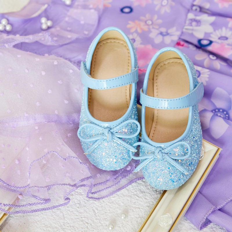 Otter MOMO Toddler/Little Girls Mary Jane Ballerina Flats Shoes Slip-on School Party Blue Dress Shoes Size 5 - Image 5