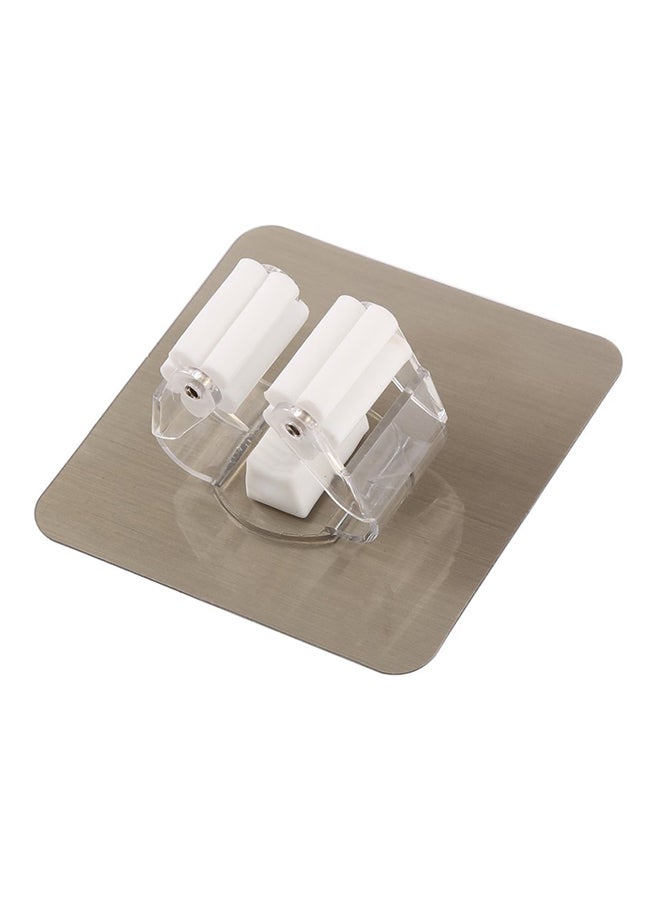 Multi Purpose Wall Mounted Mop Hanger White/Silver - Image 1