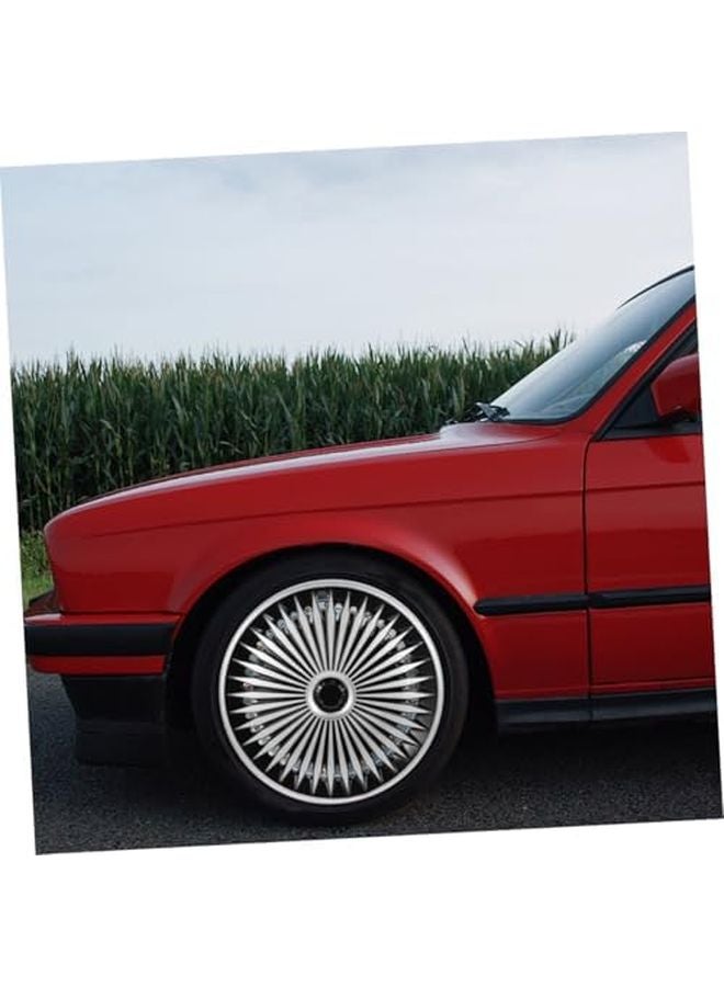 غطية عجلة سيارة فضية، مادة البولي بروبيلين، زينة حافة واقية، ترقية خارجية أنيقة - Image 5