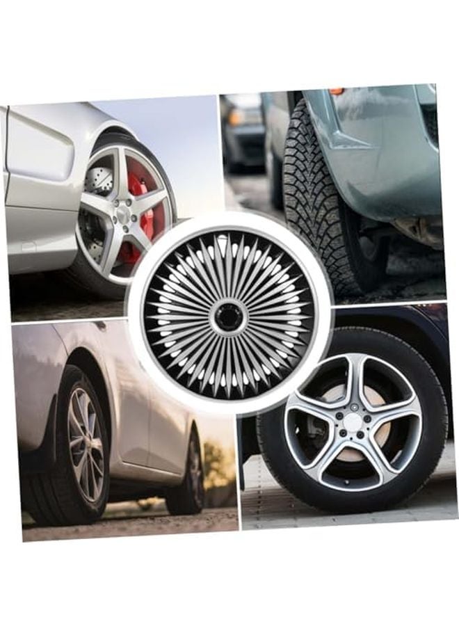 غطية عجلة سيارة فضية، مادة البولي بروبيلين، زينة حافة واقية، ترقية خارجية أنيقة - Image 4