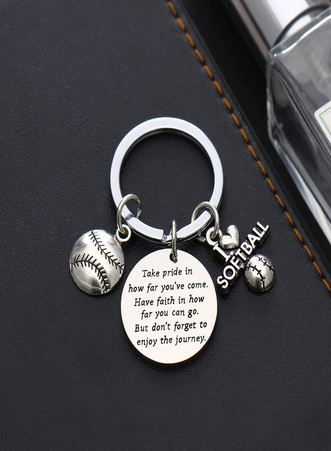 YEEQIN Softball Player Gifts Keychain Inspirational Gifts For Softball Lover Softball Keychain Gifts for Girls Boys Softball Players - Image 2
