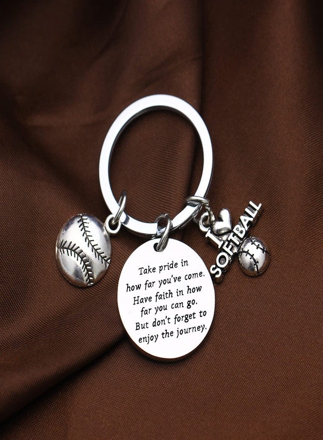 YEEQIN Softball Player Gifts Keychain Inspirational Gifts For Softball Lover Softball Keychain Gifts for Girls Boys Softball Players - Image 3
