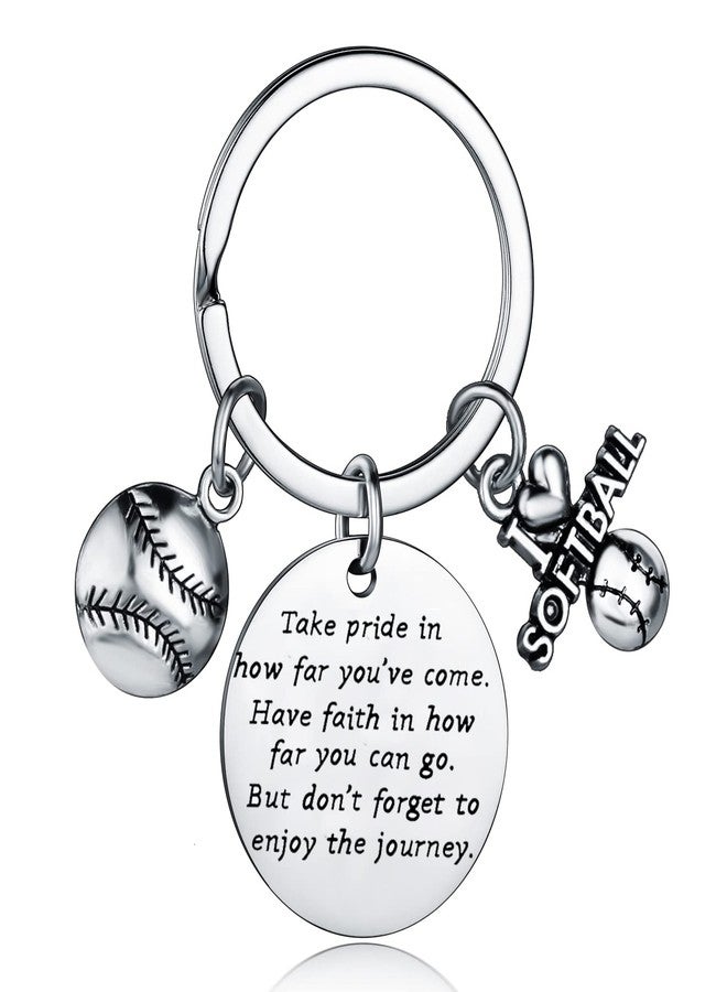 YEEQIN Softball Player Gifts Keychain Inspirational Gifts For Softball Lover Softball Keychain Gifts for Girls Boys Softball Players - Image 1