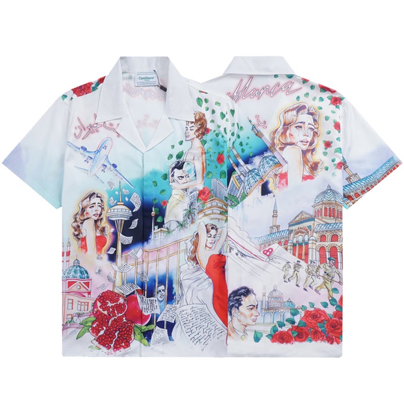 Casablanca Hawaiian Beach Style Unisex Shirt Suit 710