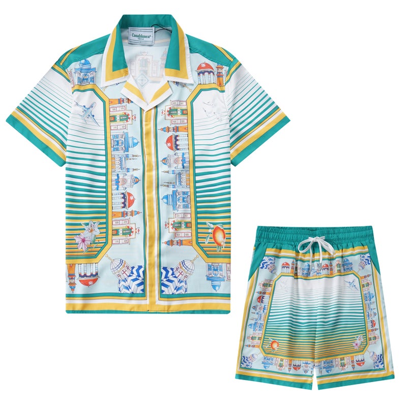 Casablanca Hawaiian Beach Style Unisex Shirt Suit 710