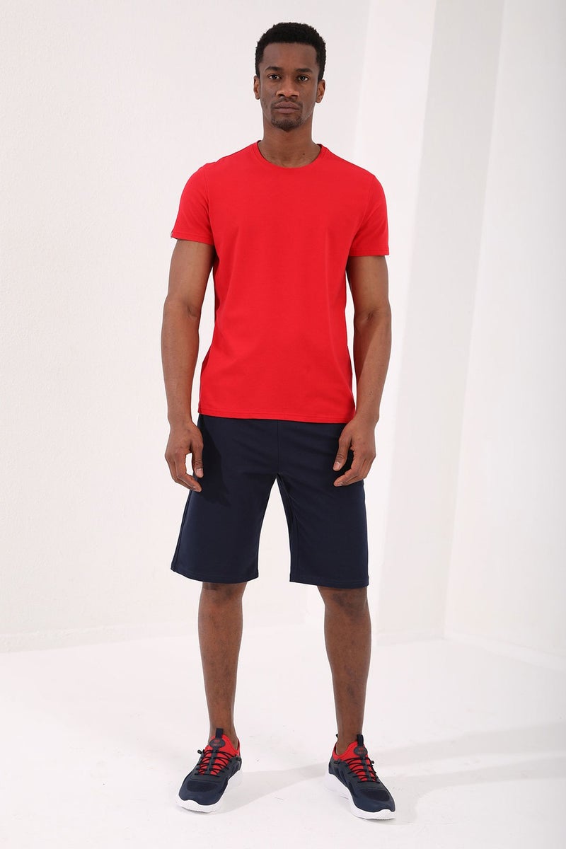 Tommy Life Indigo Men's Hidden Zipper Back Pocket Lace-Up Standard Fit Shorts-81136  - Image 1