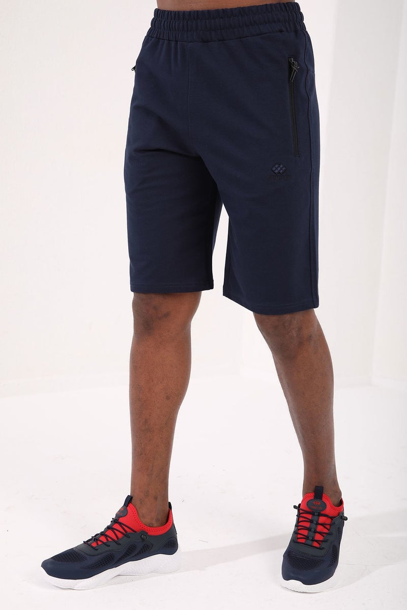 Tommy Life Indigo Men's Hidden Zipper Back Pocket Lace-Up Standard Fit Shorts-81136  - Image 3