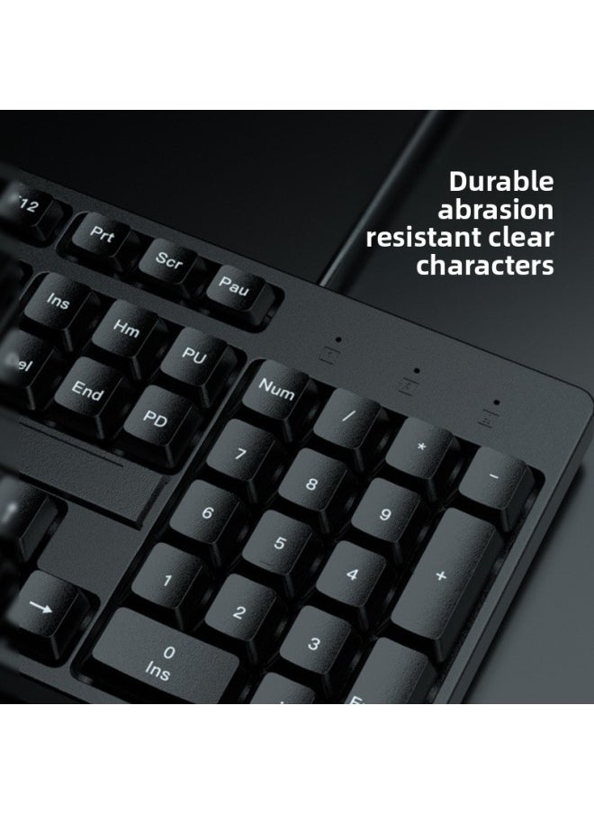 Generic - Electric Sports Backlit Game Wired Keyboard Keyboard Mouse Suit Mechanical Feel Desktop Notebook Computer Office Mute No-Color:Black Upgraded Version (mixed Light + Texture Upgraded Metal Panel) * E-sports Micro-movement 26 Keys Without Punching * Two-year Warranty - Image 1