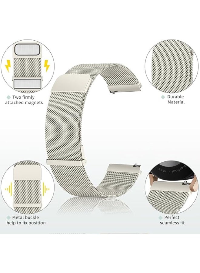 سوار ساعة معدن من فولاذ سريع الفك 20 ملم للرجال والنساء، متوافق مع ساعة سامسونج جالاكسي 6 5 4 مقاس 40 ملم 44 ملم/ ساعة 5 برو مقاس 45 ملم/ ساعة 4 6 كلاسيك مقاس 42 ملم 43 ملم 46 ملم 47 ملم سوار معصم مغناطيسي معدن من فولاذ مقاوم للصدأ لساعة 20  ملم_ ستار لايت - Image 2