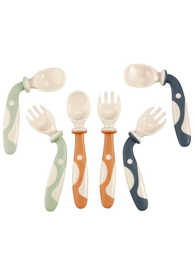 6-Pack Baby Bendable Spoons and Forks Set - 360° Flexible Training Utensils for Self-Feeding & BLW - BPA Free, No Spring-Back, Easy Grip for Left/Right Handed Toddlers - Image 1