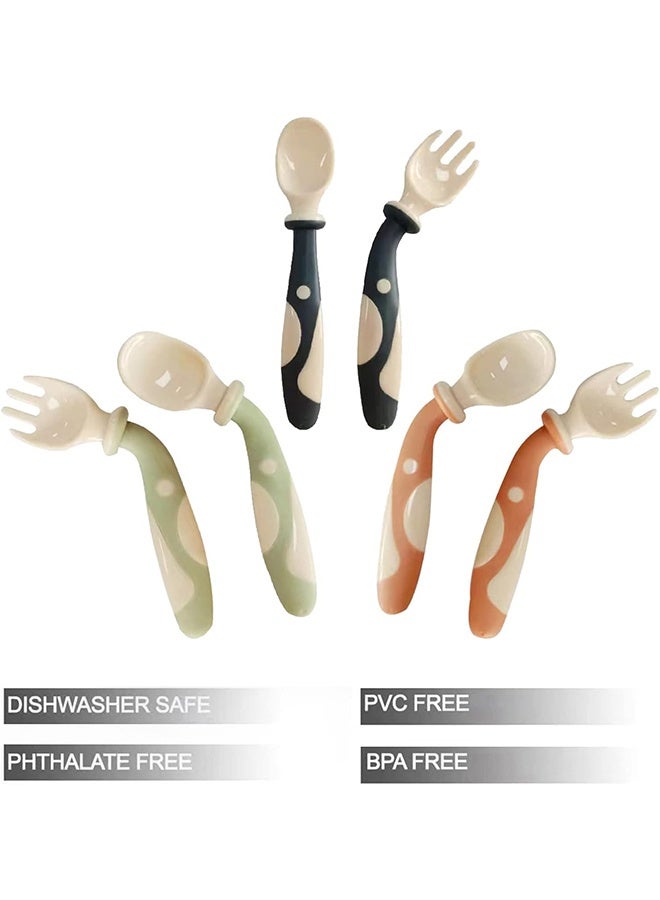 6-Pack Baby Bendable Spoons and Forks Set - 360° Flexible Training Utensils for Self-Feeding & BLW - BPA Free, No Spring-Back, Easy Grip for Left/Right Handed Toddlers - Image 5