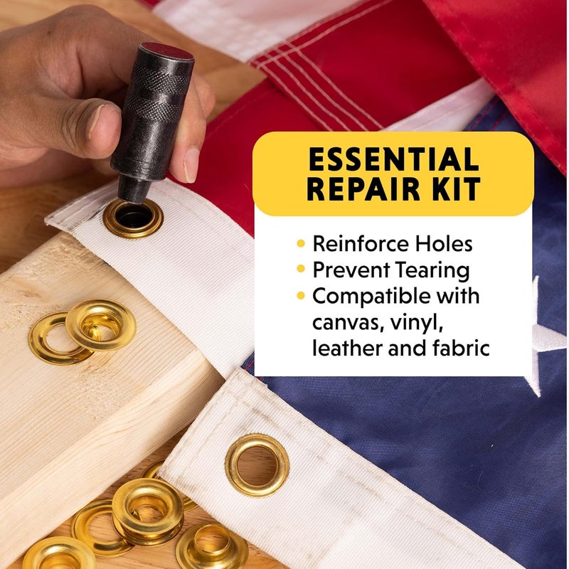 General Tools 71264 Brass Grommet Kit with 12 Solid Grommets and Hole Cutter, 1/2-Inch - Image 3