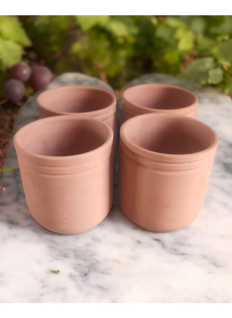 Generic 4 Pottery Planter Pots - 10cm for Office Decor, Kitchen Accessories, Home Decor, Fired Clay  - Image 3