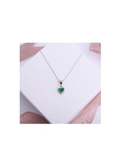 PANDORA "Vibrant Connection: The Pandora Necklace with Green Heart in Silver 925 - A Beautifully Crafted Symbol of Growth and Harmony, Expertly Designed to Add a Touch of Fresh Elegance to Your Jewelry Collection, Perfect for Celebrating Special Moments and Cherished Relationships."  - Image 1