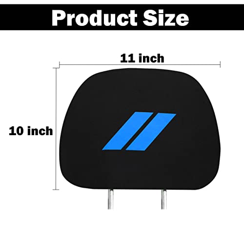 YOSRTER Headrest Covers for Dodge Charger Challenger Durango Accessories Soft Black Fabric Head Rest Cover Universal Fit to All Car/Truck Models 2 Pack(Blue Trim) - Image 4