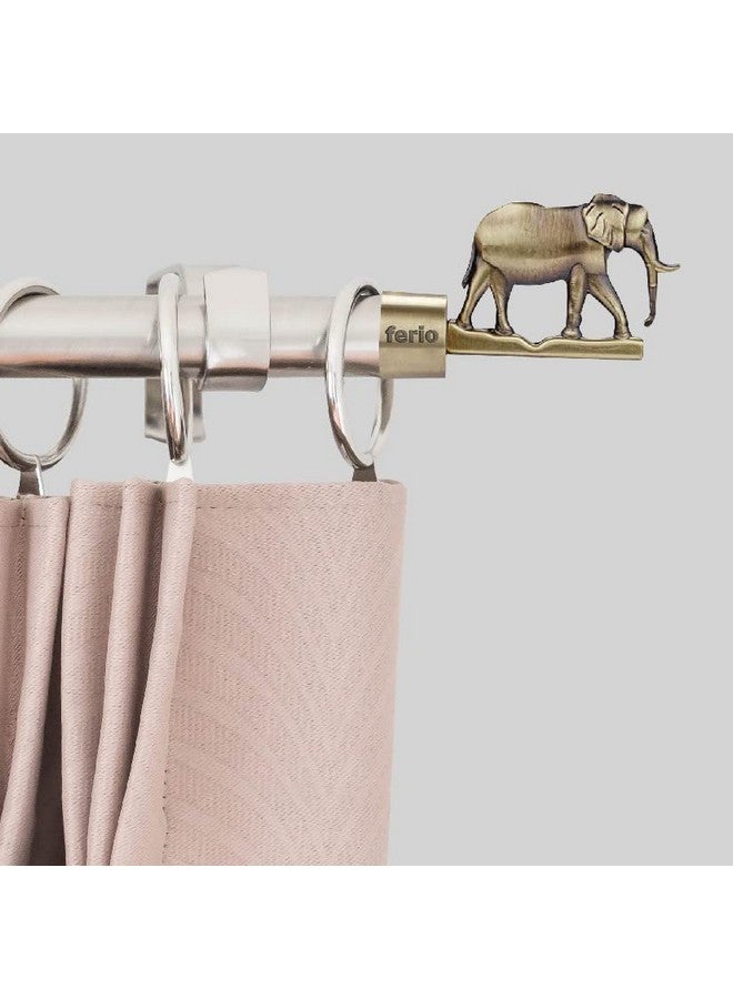 FERIO FERIO Elephant Design Zinc Alloy Curtain Bracket/Holder for Door and Window 1 Inch Rod Size Brass Antique Finish Set (Pack of 4) - Image 4