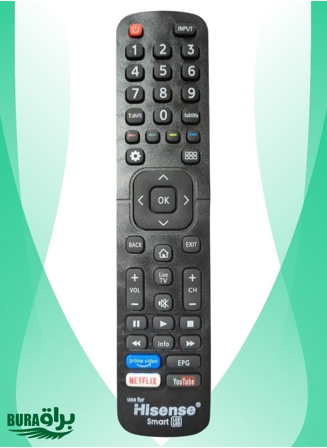 Hisense Smart TV Remote - Replacement Remote Control Compatible For Hisense Television EN2B27 RC3394402 / 01 3139 238 29621 with Netflix & YouTube Prime Smart Keys