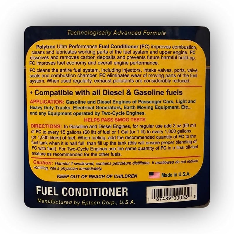 Polytron Ultra Performance Gasoline Diesel Fuel Conditioner (GDFC) 12oz - Image 2