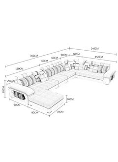 Simple Leisure Fashion Fabric Combination Living Room U Shape 7 Seaters Sofa Set Grey 398X90X40 - pzsku/ZEE18B680C6DAA3385911Z/45/_/1700618315/24e6f65f-ee12-45ae-b363-ea0c9f13d135