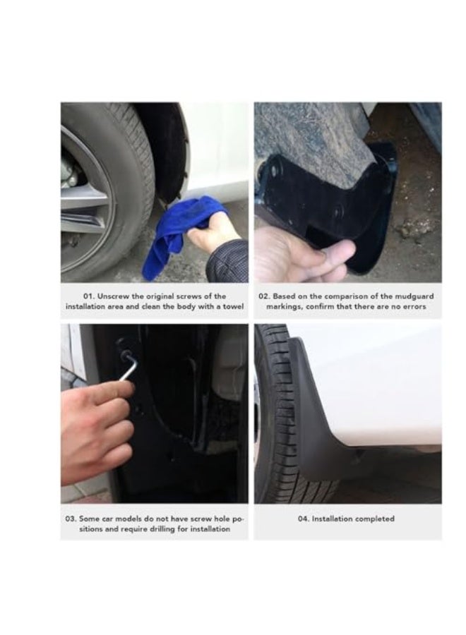 Generic 4PCS Mud Flaps for 2023-2024, Car Mudguard Splash Guards Front and Rear Set, Black, Anti Splashing, Tire Protector Mudflaps All Weather Vehicle Exterior Accessories  - Image 5