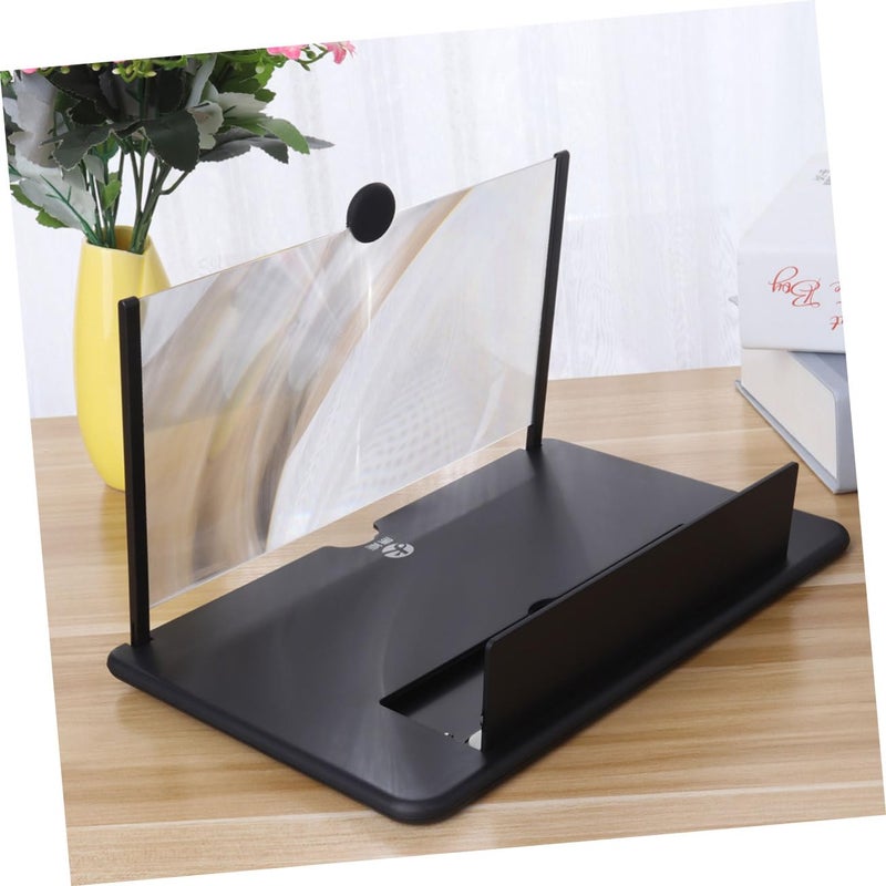 Mobile Screen Magnifier with Stand Pull Out Design Enlarges Display for Movies Black - Image 3