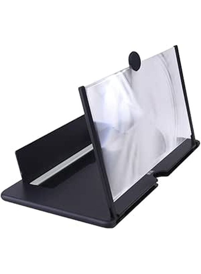 Mobile Screen Magnifier with Stand Pull Out Design Enlarges Display for Movies Black - Image 1