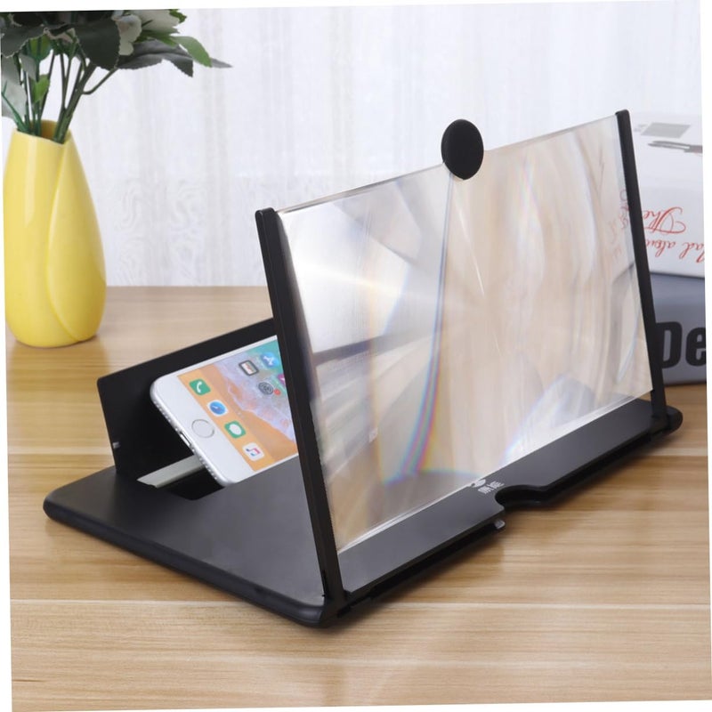 Mobile Screen Magnifier with Stand Pull Out Design Enlarges Display for Movies Black - Image 4