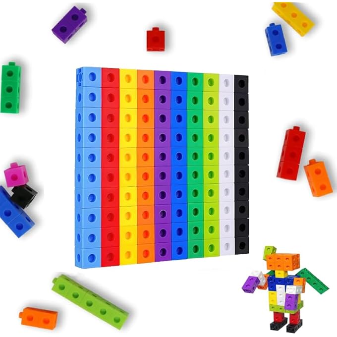 ألعاب رياضية تعليمية مكعبات للأطفال مع بطاقة نشاط، موارد تعليمية مكعبات تناسب (مجموعة من 100) مجموعة نشاط للهدايا للبنات والأولاد من 3 إلى 8 سنوات - Image 2