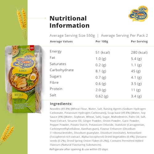 Blue Dragon Ramen Noodles Kit | Vegan | No Preservative & Artificial Colors | Soya, Wheat, Peanuts & Nuts | Ramen Noodle - 201 Gram - Image 4