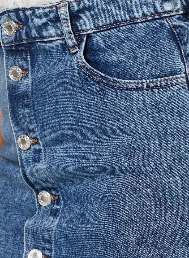 Reserved Button Down Denim Skirt