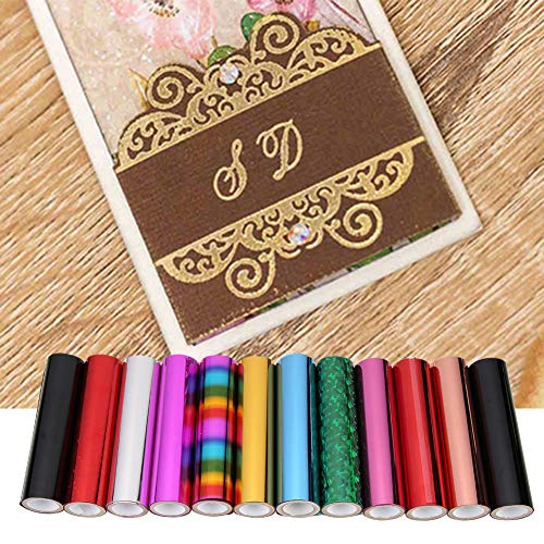 Briartw 5mx15cm Transfer Sheets，196.8"5.9" Metallic Variety Pack Hot Foil Roll Heat Activated Foil，Foil Transfer Sheets (11 Colors Together) - Image 3