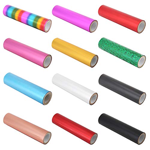 Briartw 5mx15cm Transfer Sheets，196.8"5.9" Metallic Variety Pack Hot Foil Roll Heat Activated Foil，Foil Transfer Sheets (11 Colors Together) - Image 2