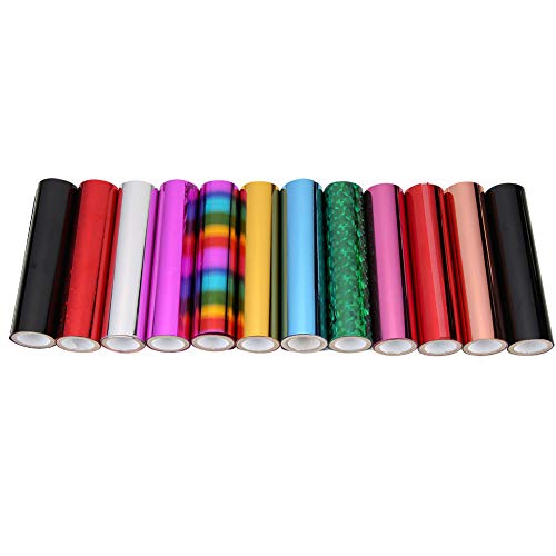Briartw 5mx15cm Transfer Sheets，196.8"5.9" Metallic Variety Pack Hot Foil Roll Heat Activated Foil，Foil Transfer Sheets (11 Colors Together) - Image 5