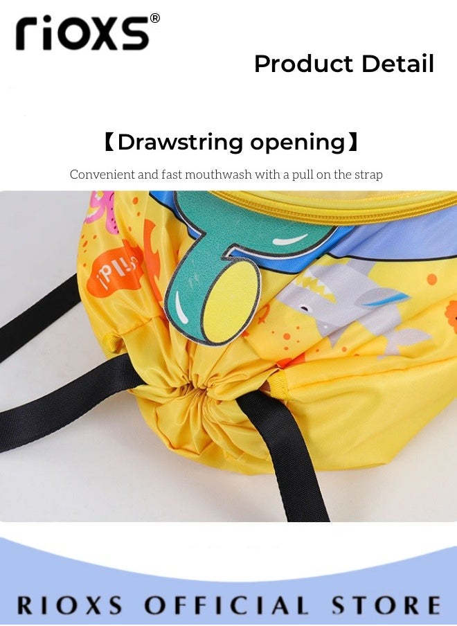 RIOXS - Drawstring Backpack Bag Waterproof Beach BackPack With Shoe Compartment Kid Swim Bag Sports Gym Backpack for Girls and Boys - Image 1