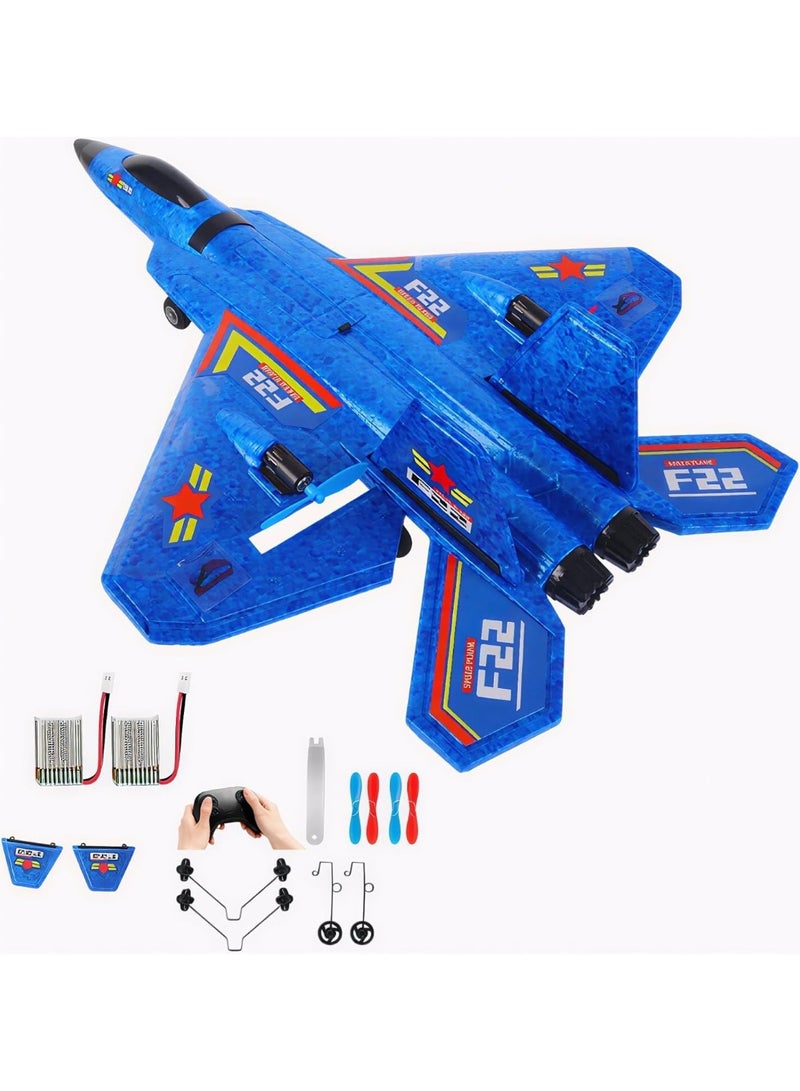 DEERC 2.4GHz Remote Control Airplane for Kids & Adults – Easy to Fly Foam RC Fighter Jet with 3D Stunts, Durable Design, Dual Rechargeable Batteries, Outdoor Flying Toy - Image 1