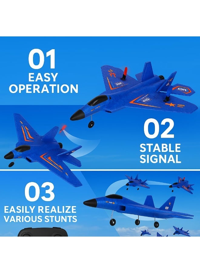 DEERC 2.4GHz Remote Control Airplane for Kids & Adults – Easy to Fly Foam RC Fighter Jet with 3D Stunts, Durable Design, Dual Rechargeable Batteries, Outdoor Flying Toy - Image 2